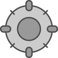 Target Line Filled Greyscale Icon Design vector