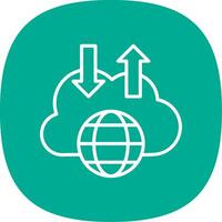 Cloud Line Curve Icon Design vector