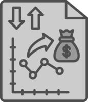 dinero estrategia línea lleno escala de grises icono diseño vector