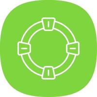 Life Saver Line Curve Icon Design vector