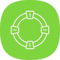 Life Saver Line Curve Icon Design vector