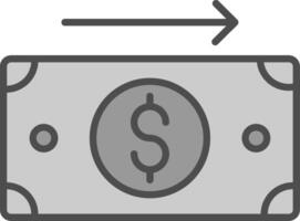 Send Money Line Filled Greyscale Icon Design vector