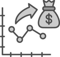 Average Selling Price Line Filled Greyscale Icon Design vector