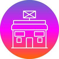 Post Office Line Gradient Circle Icon vector