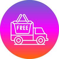 Free Delivery Line Gradient Circle Icon vector