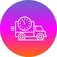 Delivery Time Line Gradient Circle Icon vector
