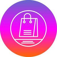 Shopping Bag Line Gradient Circle Icon vector