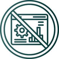 prohibido firmar línea degradado icono vector