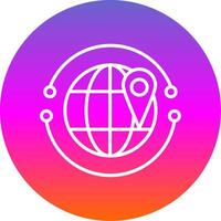 Worldwide Line Gradient Circle Icon vector