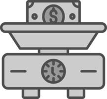 Weighing Scale Line Filled Greyscale Icon Design vector