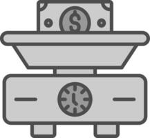 peso escala línea lleno escala de grises icono diseño vector