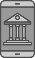 Mobile Banking Line Filled Greyscale Icon Design vector