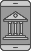 Mobile Banking Line Filled Greyscale Icon Design vector