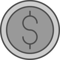 moneda línea lleno escala de grises icono diseño vector