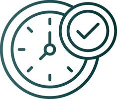 Clock Line Gradient Icon vector