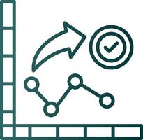 Chart Line Gradient Icon vector