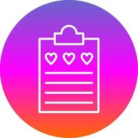Wish List Line Gradient Circle Icon vector