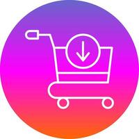 Add To Cart Line Gradient Circle Icon vector