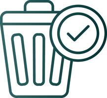 Waste Bin Line Gradient Icon vector