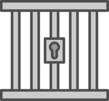 prisión línea lleno escala de grises icono diseño vector