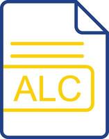 alc archivo formato línea dos color icono diseño vector