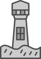 Lighthouse Line Filled Greyscale Icon Design vector