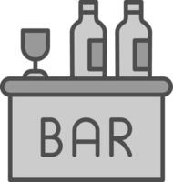 Bar Line Filled Greyscale Icon Design vector