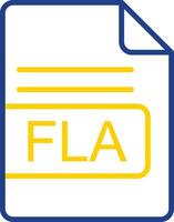 FLA File Format Line Two Colour Icon Design vector