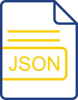 JSON File Format Line Two Colour Icon Design vector