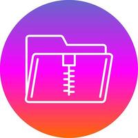 Zip Folder Line Gradient Circle Icon vector