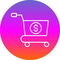 Shopping Cart Line Gradient Circle Icon vector