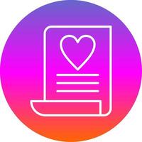 Wish List Line Gradient Circle Icon vector