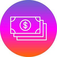 Money Line Gradient Circle Icon vector