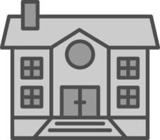 Mansion Line Filled Greyscale Icon Design vector