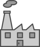 Factory Line Filled Greyscale Icon Design vector