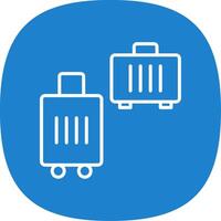 Suitcases Line Curve Icon Design vector