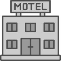 Motel Line Filled Greyscale Icon Design vector