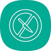 No Knife Line Curve Icon Design vector