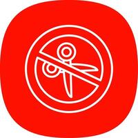 No Scissors Line Curve Icon Design vector