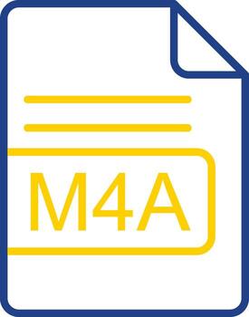 M4A File Format Line Two Colour Icon Design vector