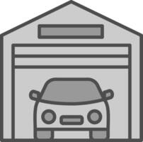 Garage Line Filled Greyscale Icon Design vector