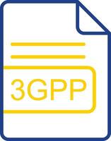 3GPP File Format Line Two Colour Icon Design vector