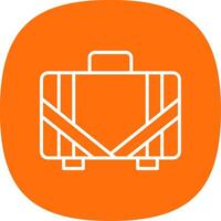 Suitcase Line Curve Icon Design vector