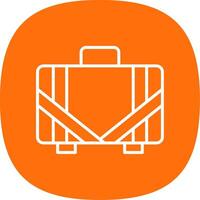 Suitcase Line Curve Icon Design vector