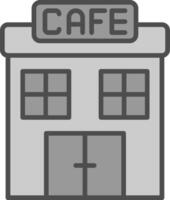 Cafe Line Filled Greyscale Icon Design vector