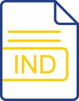 IND File Format Line Two Colour Icon Design vector