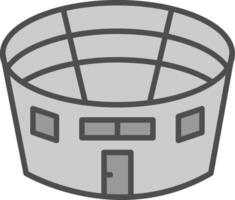 Stadium Line Filled Greyscale Icon Design vector