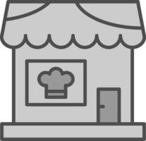 Restaurant Line Filled Greyscale Icon Design vector