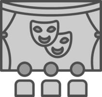 teatro línea lleno escala de grises icono diseño vector