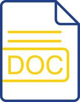 DOC File Format Line Two Colour Icon Design vector